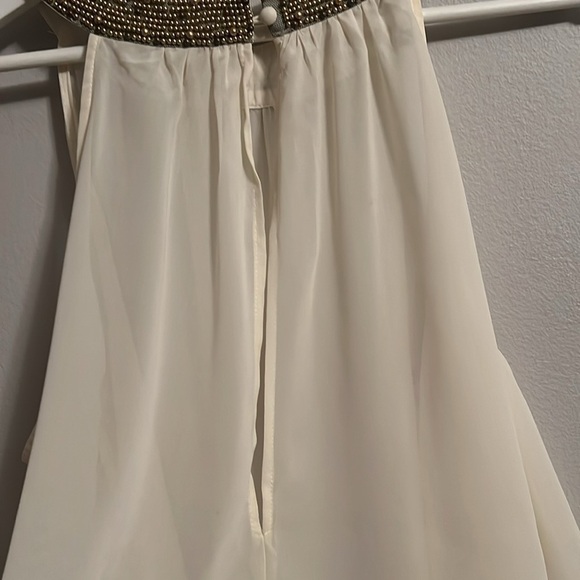 Forever 21 - COLD SHOULDER SEQUINS DETAIL CHIFFON TOP sheer mesh nude - Picture 8 of 11